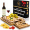 Bambusi - Tagliere per formaggio e coltelli, 100% legno di bambù biologico, vassoio con posate, perfetto per compleanni, inaugurazione della casa e regali di nozze