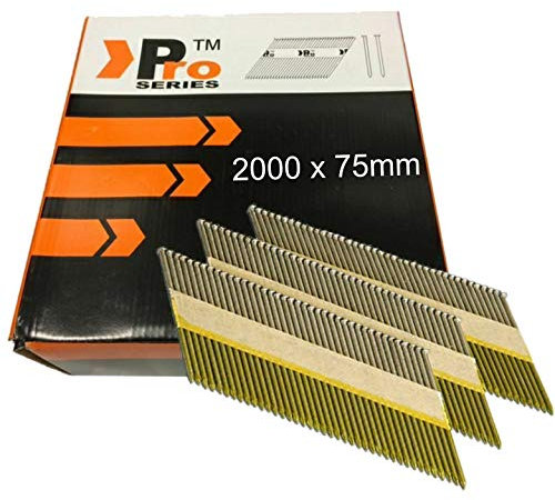 75mm Galv Ring Framing Nails, for Paslode/Hitachi Nailers, Clipped D-Head,2k Nails