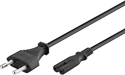 Goobay 95039 Câble d'alimentation prise EU type C vers prise double Femelle type C7, droit 5,0 m, noir