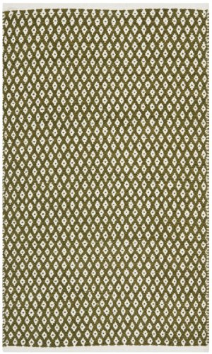 SAFAVIEH Modern Teppich für Wohnzimmer, Esszimmer, Schlafzimmer - Boston Collection, Kurzer Flor, Olive, 91 X 152 cm