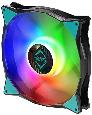 Iceberg Ventilateur thermique IceGALE Adressable RGB 140 mm PWM à double roulement à billes ARGB Noir