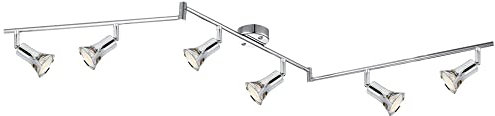 GLOBO Zeitlose LED Strahler chrom Metallschirm verchromt mit Stanzung 3W DANTE 57994-6