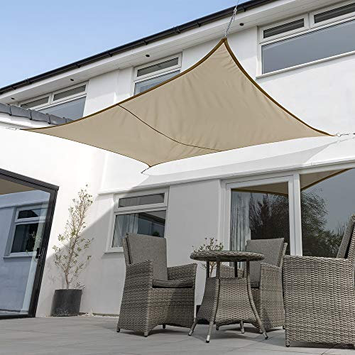 Kookaburra Waterproof Garden Sun Shade Sail Canopy in Mocha 98% UV Block (4m x 3m Rectangle)