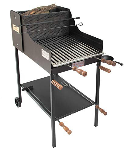 Cruccolini Fuocone Inox Barbecue a Legna e Carbone, Nero, 50x80x110 cm