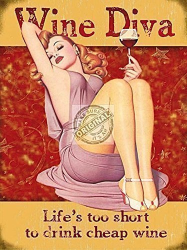 Original Kühlschrank Magnet - Wine Diva - Pin Up - Geschenk Fridge magnet Küche Dekoration 80126