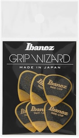 Ibanez PPA16XSG Wizard Series, Sand Grip Picks 6 Pack 1.2mm (PPA16XSGYE)