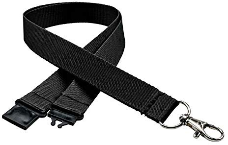 linie zwo ®, 10er Pack Schlüsselbänder 20 mm, easy going Haken, Sicherheitsverschluss, Schwarz
