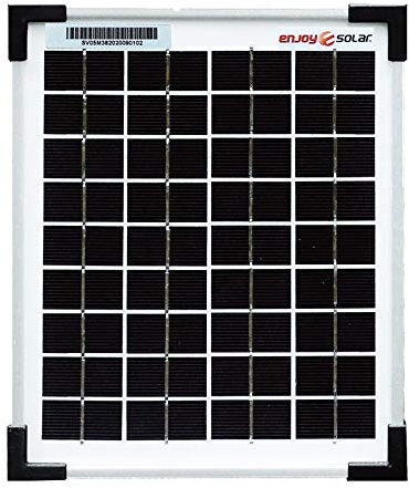 Enjoysolar Mono 5 W 12V pannello solare monocristallino modulo fotovoltaico ideale per camper, case da giardino, barche.
