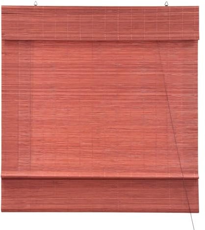 Victoria M. Bambus Raffrollo Sonnenschutz Sichtschutz Rollo Seitenzugrollo, für Fenster und Türen, Blickdicht, 140 x 220 cm, Kirsche