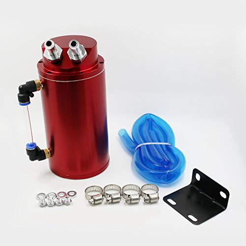 M MODAUTO Réservoir d'huile de voiture, décanteur et capture de moteur, aluminium poli, rond, modèle E080RD, couleur rouge