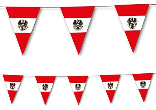 3,5m Wimpelkette * ÖSTERREICH * als Deko für Länderparty von DH-Konzept // Mottoparty Banner Girlande Partykette