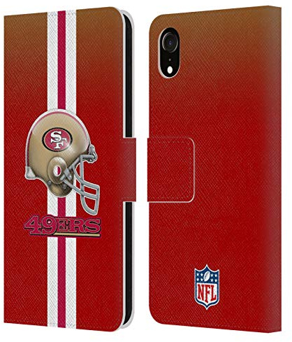 Head Case Designs Offizielle NFL Helm San Francisco 49Ers Logo Leder-Wallet-Hülle Kompatibel mit Apple iPhone XR