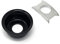 Black Cup Jack Plate for Fender Telecaster Tele Guitar Recessed Output Ferrule by VINTAGE FORGE | JPT90-BLK