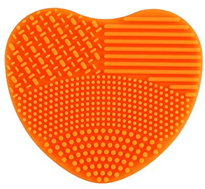 7Colors Make up Pinsel Reiniger Silikon Herz Handschuh Reinigung Kosmetikbrett Wasch Wäscher(04)