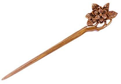 Lurrose Chinese Wooden Hair Chopsticks Orchid Hairpin Vintage Hair Stick for Women Girls Decorative Styling Accessory 7 Inches