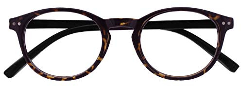 OPULIZE Zen Lesebrille Kleine Runde Rahmen Federscharniere Kratzfest Dunkelbraune Schildpatt Herren Damen R24-2 +1.00