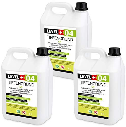 LEVEL PLUS 04 Tiefengrund LF 15L, Grundierung Wand Innen und Außen, Tiefgrund Farben Tapeten, Universal Primer Gebrauchsfertig für saugende Untergründe