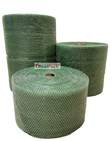 Realpack Luftpolsterfolie, recycelbar, antistatisch, umweltfreundlich, klein, 300 mm/500 mm/750 mm (300 mm x 10 m)