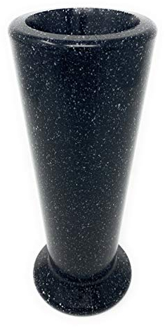 Memorial Cemetery Blumenvase, schmal, Kunststoff, Schwarzer Granit