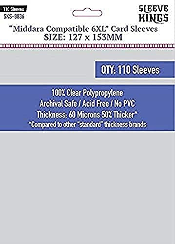 Sleeve Kings Brettspiel 6XL Middara kompatible Kartenhüllen 110er Pack, 127 mm x 153 mm Größe