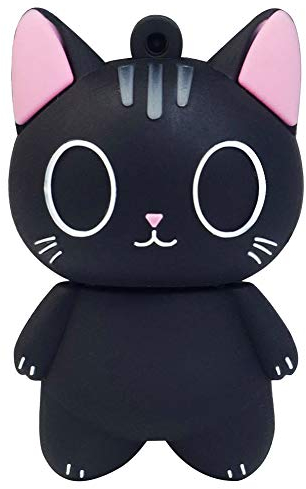 LEIZHAN 16GB USB-Stick Hochgeschwindigkeits-Silikon Memory Stick Cartoon Speicherstick Flash-Speicher-Stick Pen Drive Laptop-Computer PC Windows (16GB, Schwarze Katze)