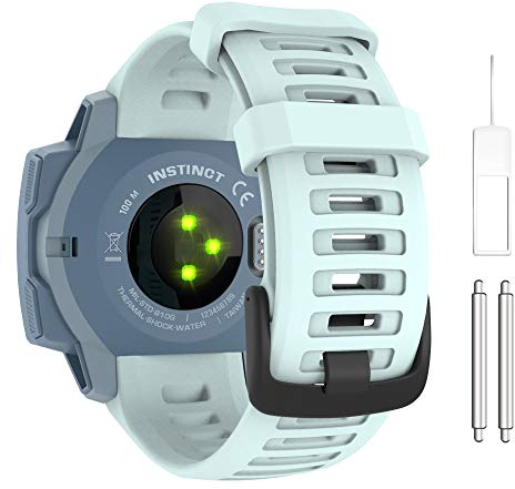 MoKo Cinturino Compatibile con Garmin Instinct/Instinct Solar/Tactical/Instinct 2 Smartwatch GPS, 22mm Braccialetto Sportivo di Ricambio in Silicone Morbido, Schiuma Marina