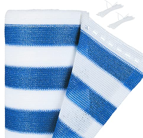 Relaxdays Zaunblende, 1,2 x 20 m, Sichtschutz Garten & Balkon, UV-stabilisiert, wetterfest, reißfest, HDPE, blau/weiß