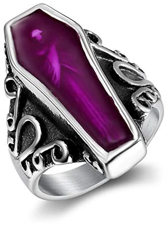 Vampir Sarg Geist Titan Stahl Herren Ringe Gothic Punk Hip Hop Rock Einzigartig Cool für Mann Freund Schmuck Kreativität Geschenk