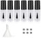 Agidea Empty Nail Polish Bottles with Round Brush 5ML, 6PCS Small Empty Glass Refillable Nail Polish Containers with Mixing Balls & Funnels (Matte Black)