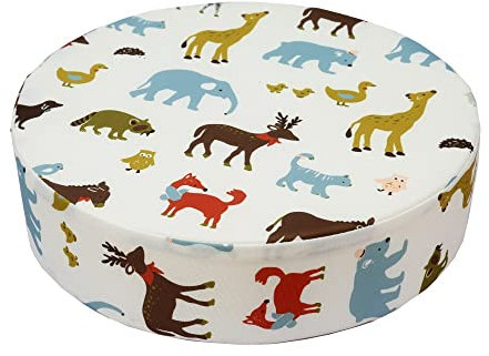 Chickwin Sitzerhöhung Stuhl Kind, Waschbar Baby Tragbar Sitzkissen Kinder Tragbares Boostersitze Verstellbar Zerlegbar Kleinkind Sitzerhöhung Kissen für Esstisch Reise (32x32x8cm,Tierbeige)