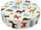 Chickwin Sitzerhöhung Stuhl Kind, Waschbar Baby Tragbar Sitzkissen Kinder Tragbares Boostersitze Verstellbar Zerlegbar Kleinkind Sitzerhöhung Kissen für Esstisch Reise (32x32x8cm,Tierbeige)