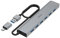 Hama USB-Hub 7 Ports (USB-A und USB-C-Anschluss, mit Netzteil, 7X USB-A für Maus, Tastatur, Externe Festplatte, USB-Stick etc., Aluminium-Gehäuse, USB-Adapter für Büro, Home Office)