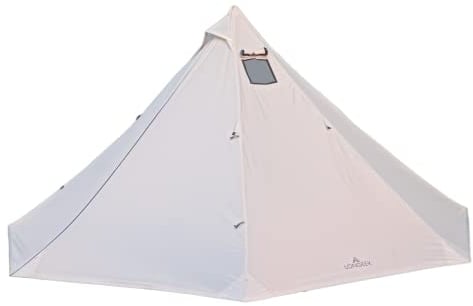 Longeek Tienda de campaña 4 Personas Familiar 4 Estaciones Ultraligero fácil de Instalar Carpa Chimenea (400Silvery-Pro-4Person)