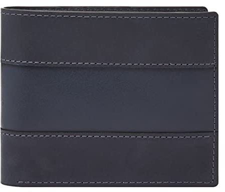Fossil Portefeuille à deux volets avec grande poche portefeuille Everett, en cuir, pour homme, ML4400406, 11,4 cm (L) x 1,3 cm (l) x 9,5 cm (H)