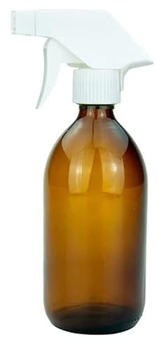 mikken Sprühflasche 500 ml Braunglas für Wasser, Reinigungsmittel, Haare, Garten, etc.