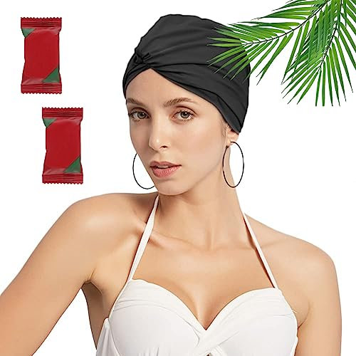 Cuffie Piscina, Cuffia da Nuoto in Stoffa,Swimming Hat,Swim Cap,Cappello Da Nuoto, In Poliestere Per Piscina, Per Capelli Lunghi, Da Donna, Elastica
