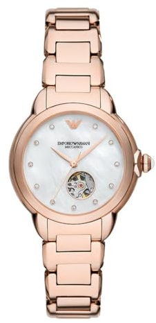 Emporio Armani Damenuhr automatik/3 Zeiger Uhrwerk 34mm Gehäusegröße mit einem Edelstahlarmband AR60072