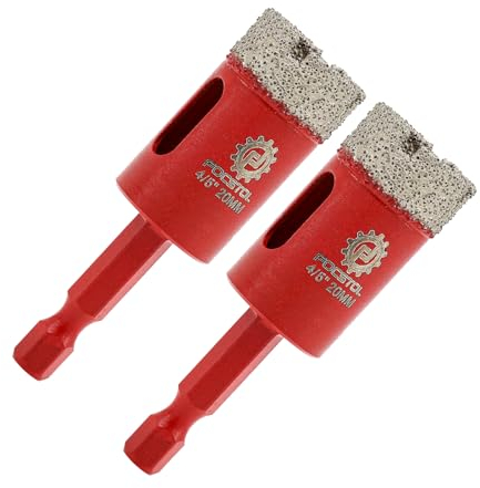 FOCSTOL Foret Diamant Carrelage 20mm - 2 pièces Scie Cloche Diamantée avec Changement Rapide Tige Hexagonale pour Porcelaine Carrelage Marbre Granit