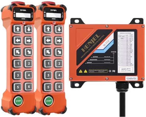 H112 Drahtlose Kran Fernbedienung Funk 12-65V 12V 24V 36V Industrielle | 12-Kanal-Fernsteuerung 150 m für Brückenkran Portalkran – unabhängige COM-Anschlüsse, einfache Verdrahtung, weniger Fehler