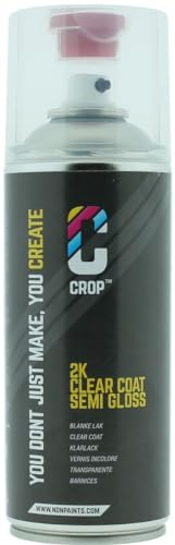 CROP 2K Klarlack Spraydose – Seidenglanz – 400ml – Innen und Außen – Schnell trocknend – Transparenter Spray Lack - Seidenmatter lack – Premium Qualität