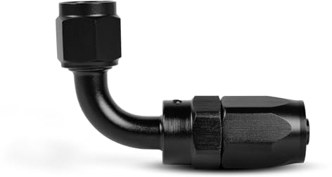 Aurorasters AN6 Schlauchendstück 90 Grad Fittings für geflochtenen CPE-Kraftstoffschlauch schwarz (schwarz, 90 Grad)