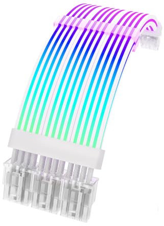 Cavi PSU RGB, Cavo di Alimentazione GPU ARGB 3 * 8(6+2) Pin, Kit Cavo di Prolunga di Alimentazione Flessibile per Chassis PC Bianco Personalizzato (345 mm)