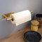Under Cupboard Kitchen Roll Holder - Stainless Steel Self Adhesive Paper Roll Holder, Gold Kitchen Roll Holder 070403