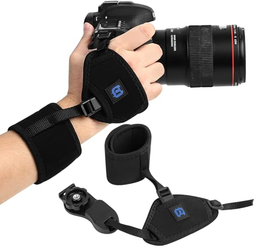 Fulushouxi Dragonne pour Appareil Photo avec Dégagement Rapide, Sangle Poignet Appareil Photo Réglable en Microfibre Ccompatible avec Nikon Canon Sony Fujifilm Appareil Photo Reflex Numérique