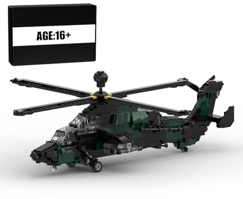 BuildCubes EC-665 Militär Hubschrauber Bausteine Bausatz, MOC Hubschrauber Bausteintechnik Militär Helikopter, 969 Teile Klemmbausteine Militar Flugzeug Konstruktionsspielzeug