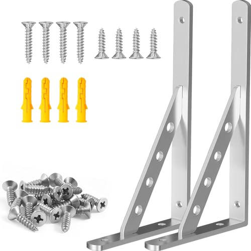 HXJDAM 2 Stück Winkelverbinder 300x160mm Edelstahl Winkel mit Schraube | MetallWinkel 90 Grad, Eckklammern, L-förmig Kleine Winkel Metall für Holz Möbel, Tabelle, Stuhl, Bücherregal