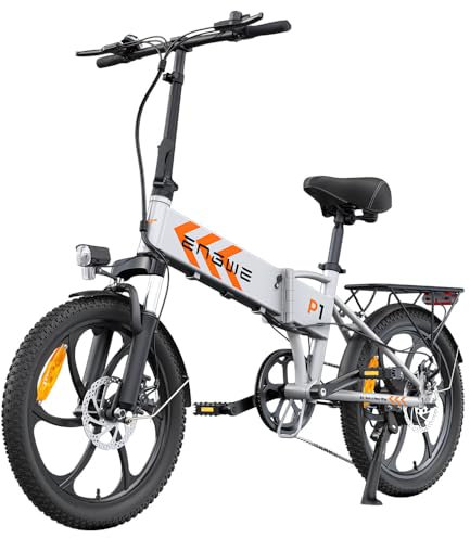 ENGWE P1 E Bike Herren Elektrofahrräder-Ebike mit 36V 13Ah Batterie, E Bike 20 * 2.3 Zoll, E-Bike 7-Gang Getriebe mit LCD-Display, E Bike 250W Motor & 25km/h, Reichweite bis zu 100km (Silber)