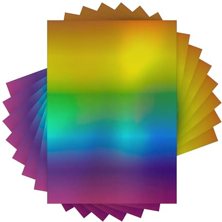 Craft Perfect Iridescent Mirror Card - Rainbow Hue - A4 (40 Pack) - 250gsm Premium Single-Sided Holographic Cardstock for Die Cutting, Crafts, & Paper Projects
