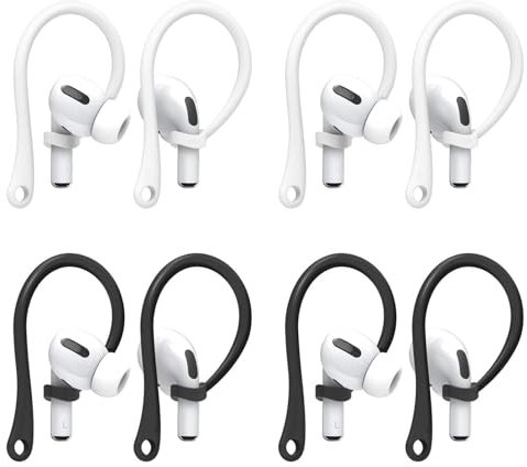 4 Pares Gancho de Oreja para AirPods, Ear Hooks Compatibles con AirPods 3 y 4, Ganchos Antipérdida, Ajuste Ergonómico, Comodidad Duradera para Actividades al Aire Libre, Correr, Ciclismo y Gimnasio