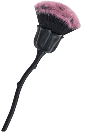 Pennello per nail art con setole morbide per rimuovere polvere e polvere. Elegante pennello a forma di rosa. Pulizia efficace